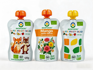 Bolsa Doypack Personalizada de Papel de Aluminio de Grado Alimenticio para Jugo de Frutas, con Boquilla, para Alimentos para Bebés, 120ml 250ml - Product Image 1