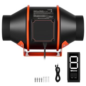 Ventilatore Inline EC da 4 Pollici, 205 CFM, 3 Velocità, 10 Velocità con Controllo PWM e Timer, Pale in Plastica - Product Image 1