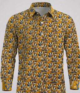 Chemise en coton imprimée à la main pour homme, légère, confortable, décontractée, textile indien, vente en gros - Product Image 4