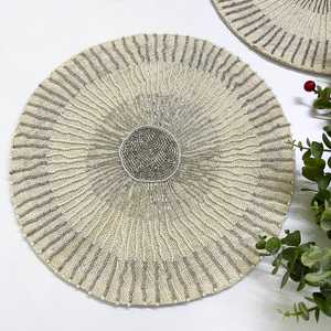 Handmade Bamboo <b>Round</b> Table Mat 400 Mm Bohemian Design Natural Color <b>Placemat</b> for Dining Table Decor - Product Image 2