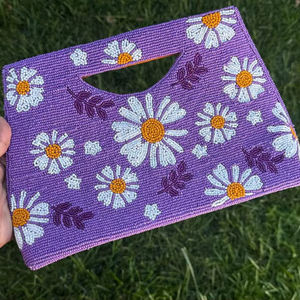 Bolso de cuentas indio hecho a mano, colorido, de lujo, artesanal étnico, con asa de baguette de cuentas de cristal, duradero, estilo moderno, bolso casual premium - Product Image 5