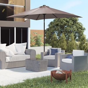 "Ombrello da giardino solare da 7 piedi con manovella e luci a LED per protezione solare da esterno-abbronzatura" - Product Image 2