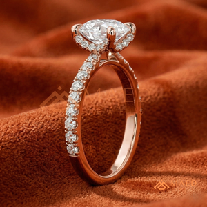 Moissanite Round <b>Solitaire</b> <b>Ring</b> for Women Rose Gold Engagement Anniversary Jewelry Elegant Daily Wear Style - Product Image 3