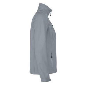 Veste softshell grise pour femme, fermeture éclair, col montant, coupe régulière, coupe-vent, vêtements d'extérieur pour l'automne, produit le plus vendu - Product Image 1
