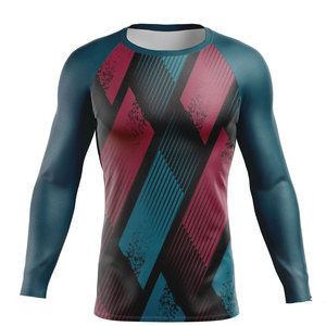 Wholesale Custom Rashguard for Jiu Jitsu BJJ MMA <b>Compression</b> <b>Shirt</b> OEM Design Long Sleeve Spandex Polyester Quick Dry Fabric - Product Image 3