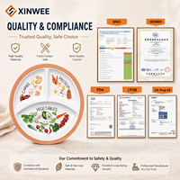 Assiette en céramique à 3 compartiments avec design de contrôle des portions, assiette en céramique personnalisée pour la maison, la restauration, la vente en gros de vaisselle