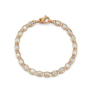 Bracelets tennis en diamants de laboratoire taille émeraude, or 14K 18K, sertis à griffes, 6,5 pouces, ligne éternelle complète, pour femmes, vente en gros - Product Image 1