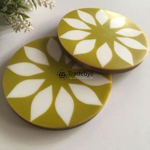 Posavasos Premium con Incrustaciones de Hueso, Cuadrado de 4x4 Pulgadas, Hecho a Mano, Decoración Elegante para Mesa, Tradebyd - Product Image 6