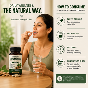 Capsules d'extrait de racine d'Ashwagandha 100% naturelles, complément alimentaire, capsule d'Ashwagandha pour soulager le stress et soutenir l'énergie et la résistance - Product Image 3