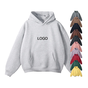เสื้อฮู้ดดี้โอเวอร์ไซส์ผ้าฝ้ายคุณภาพสูง 100% สำหรับผู้ชายและผู้หญิง สไตล์สตรีทแวร์ มีกระเป๋าและโลโก้แบบกำหนดเองได้ เหมาะสำหรับฤดูหนาว - Product Image 1