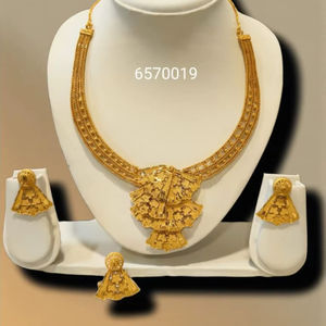 Ensemble de bijoux de mariage AWAIS HOUSE pour femmes africaines, collier et bracelet en or plaqué 6 grammes, style hip-hop, avec diamants infinis - Product Image 1