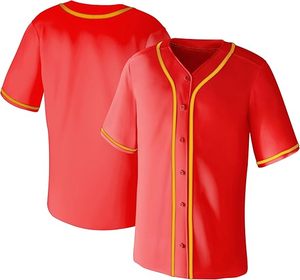 Maillots de baseball pour hommes, chemises à manches courtes, style hip-hop, sport, décontracté, boutonnés, uniformes hip-pop - Product Image 2