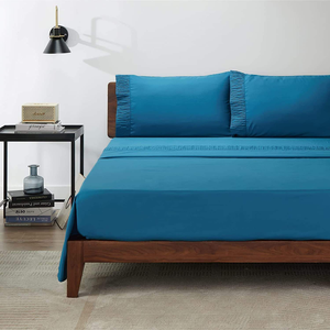 Bedding 4 Piece Fitted Sheet Flat Sheet with 2 <b>Pillow</b> Cases Wrinkle Fade Resistant Flat Fitted Sheets Sets - Product Image 2