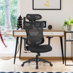 Sedia Direzionale Ergonomica con Schienale Alto in Rete e Supporto Lombare Regolabile per Gamer - Product Image 1