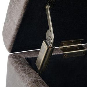 Panca contenitore Dover grigio tortora effetto invecchiato - Elegante sgabello e ottomana - Product Image 3