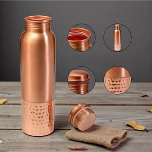 Bouteille à boisson en cuivre de style artisanal, vaisselle d'hydratation faite à la main pour les détaillants et les magasins de cadeaux - Product Image 4