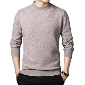 Pull à col roulé en cachemire blanc pour homme, manches longues, couleur unie, coupe classique, automne - Product Image 5