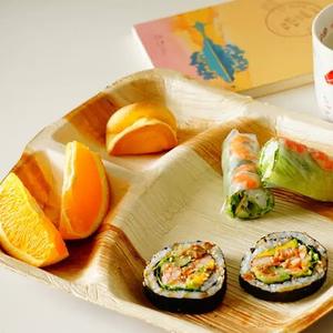 Areca Palm Leaf Square Plastic Plates Multi-Size <b>Disposable</b> Biodegradable Eco Dinnerware Set VietChoice - Product Image 1