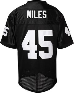 Camiseta de fútbol Permian número 45, negra, con cuello en V, de poliéster, personalizada, Miles C - Product Image 3