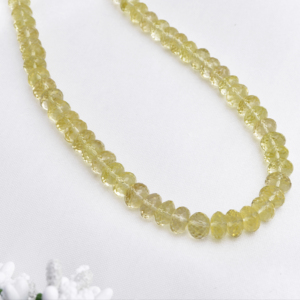 Perles facettées en quartz citron naturel, 1 brin, pierres précieuses pour la création de bijoux fins - Product Image 1