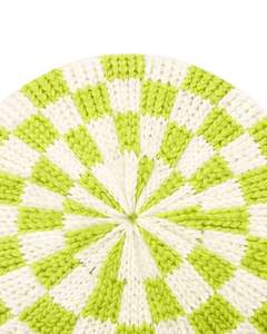Gorro de Punto Personalizado con Diseño de Tablero de Ajedrez Verde Lima y Blanco, Gorro de Invierno Cálido con Borde, Gorro de Punto Acrílico Suave Unisex - Product Image 5