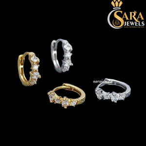 High Quality Moissanite <b>Huggie</b> Earrings 925 Plated Round Brilliant Cut Claw Setting Women's Luxury Everyday Wear For Sale - Product Image 5
