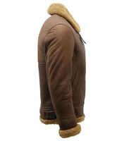 Blouson aviateur décontracté pour homme en cuir véritable imperméable, grande taille, respirant et écologique