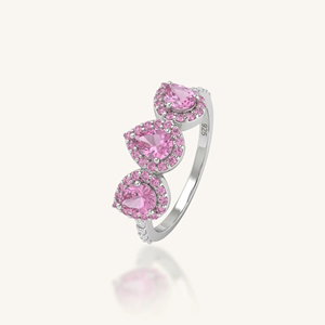 Anillo de Zafiro Rosa y Diamantes en Plata de Ley 92.5 KLSR-11894 - Product Image 1