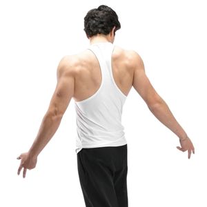Mens <b>White</b> Racerback <b>Tank</b> <b>Top</b> Sleeveless Athletic Shirt Lightweight Casual Workout Running Gym Training Sportswear Fitted - Product Image 6