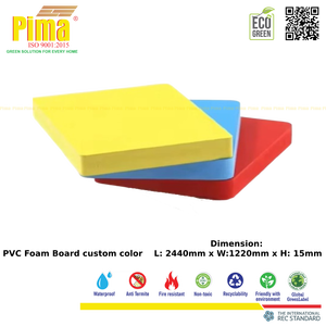 Feuille de panneau de mousse de PVC de couleur personnalisée WPC 15mm d'épaisseur avec une densité de 0.6G/cm3 Panneaux en polyvinyle imperméables pour meubles d'intérieur - Product Image 1