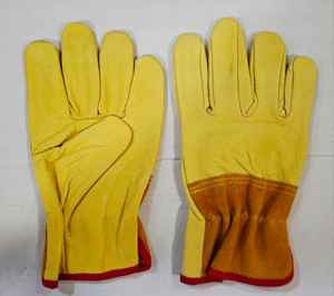 Guantes Combinados de Cuero Doble Apex Safety, Resistentes al Calor, Textura de Grano Dividido, Forro de Nylon Tejido, Certificación CE EN388, Personalizados - Product Image 3