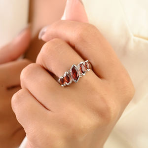 Luxury Wholesale 925 Sterling Silver Genuine Garnet Gemstone Marquise-cut <b>Statement</b> <b>Ring</b> Fine Handmade Jewelry <b>for</b> <b>Women</b> - Product Image 2