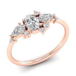 Anillo REYES, el más vendido, de oro sólido de 14K con diamantes cultivados en laboratorio CVD HPHT, con múltiples piedras, hecho a mano, regalo de boda, joyería fina para mujer. - Product Image 2