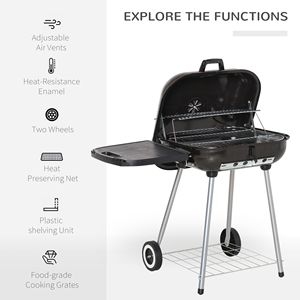 Parrilla Portátil de Carbón de 22 Pulgadas con Bandeja Lateral Inferior para Asados al Aire Libre en el Jardín, Patio Trasero o Junto a la Piscina - Product Image 4