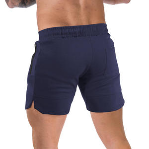 Shorts tricotés gris foncé pour hommes, à séchage rapide, avec cordon de serrage à la taille et poches zippées, style décontracté - Product Image 6