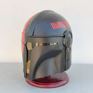 Casque de guerrier galactique noir et rouge, accessoire de costume de cosplay, armure de science-fiction, coiffe, accessoire de fête d'Halloween, artisanat en métal - Product Image 2