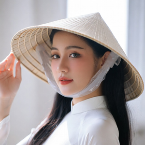 Handcrafted Vietnamese <b>Sombrero</b> Eco Friendly Natural Grass Non La Adjustable Hand Embroidery Unisex Cultural Souvenirs Festival - Product Image 5