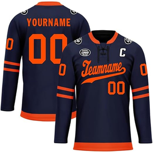 เสื้อฮอกกี้น้ำแข็งแบบกำหนดเอง OEM ผู้ผลิตปากีสถาน ขายส่ง ส่งออกไปยังสหรัฐอเมริกา สำหรับผู้ซื้อ ชุดทีม ซับลิเมชั่น จำนวนมาก โพลีเอสเตอร์ 100% คอวี - Product Image 1