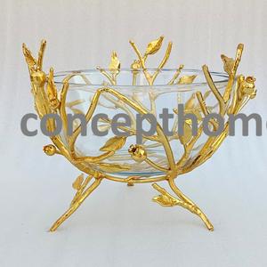 Bol à fruits en métal doré, design fantaisie en forme d'arbre, technique personnalisable, pour Noël et les fêtes, à usage décoratif, livraison gratuite - Product Image 5