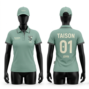 เสื้อสนุกเกอร์หญิง 185 GSM ผ้า Interlock ระบายความชื้น สีเบจแทน ดีไซน์แผ่นผ้าแบบมินิมอล สั่งทำแบบ Sublimation - Product Image 3