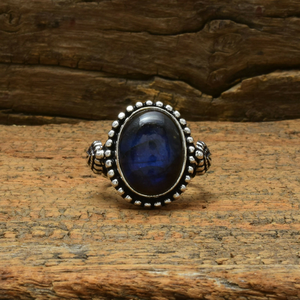 <b>Labradorite</b> <b>Ring</b> 925 Sterling Silver Natural Gemstone Blue Fire Flash <b>Ring</b> Handmade Jewelry for Women - Product Image 4