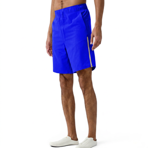 Pantalones Cortos Bermuda de Algodón de Color Sólido para Hombre, Cintura Elástica, Detalle de Cremallera Informal, Largo Medio - Product Image 3