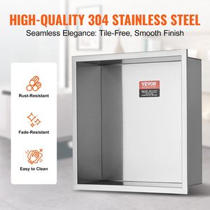 Moderno 13 \ "x13 \" in acciaio inox 304 senza piastrelle doccia nicchia incasso doppio ripiano sigillato impermeabile resistente alla ruggine sapone da bagno - Product Image 3