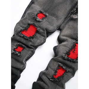 Jeans de Mezclilla Vintage para Hombre, Estilo Hip Hop, Corte Regular, Cintura Media, Cierre de Botones, Impermeables, Ligeros, para Exteriores, con Bolsillos Delanteros, Lavado a la Piedra - Product Image 5