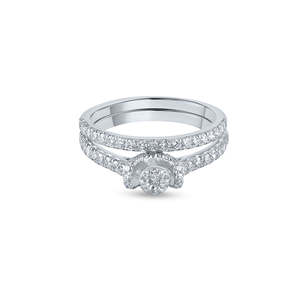 Purecarat 14K Yellow Gold Diamond Bridal <b>Set</b> Elegant Engagement & Wedding Band <b>Jewelry</b> <b>Set</b> <b>Fine</b> <b>Jewelry</b> <b>Sets</b> - Product Image 1