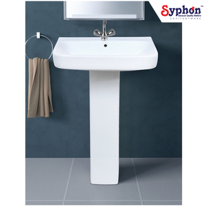 High Quality Contemporary Design Smooth Glossy Finish White Ceramic Hand Wash <b>Basin</b> with Pedestal at Wholesale Market Price - Product Image 1