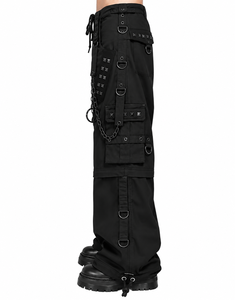 Pantalon de mode gothique unisexe coupe ample streetwear taille ajustable personnalisable 100% coton de haute qualité - Product Image 3