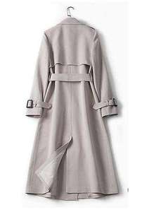 Elegant Mens Wool Blend Trench Coat Winter Long Overcoat Warm Casual Formal Outerwear with Lapel Collar and Button Closure - Product Image 2