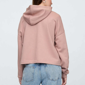 Sweat-shirts pour femmes sur mesure à col en V, couleur unie, 100% coton, 400 GSM, sweat-shirts pour femmes surdimensionnés à épaules tombantes - Product Image 2