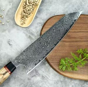 Cuchillo de Chef Personalizado de Acero de Damasco Forjado a Mano con Hoja Afilada y Mango de Madera Personalizado - Product Image 3